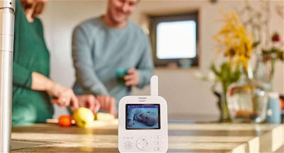 Philips Drahtlose Babyüberwachung mit Kamera & Bildschirm 2.8" , Zwei-Wege-Kommunikation & Schlaflieder