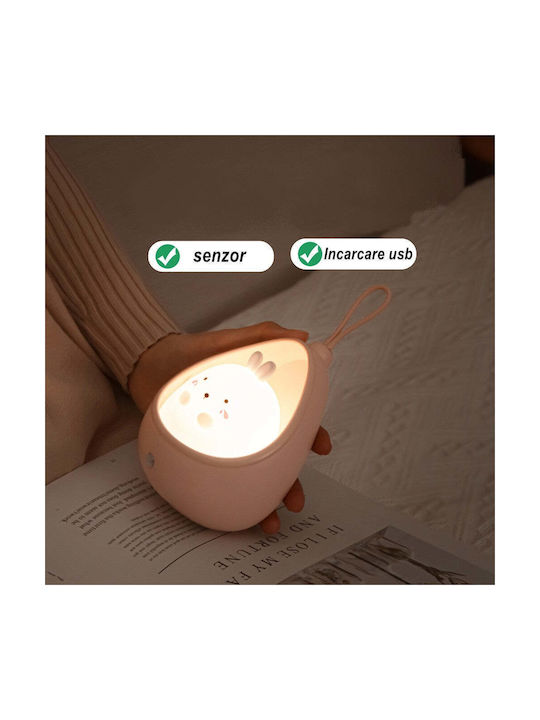 Φωτάκι Νυκτός LED USB Λευκό με Αισθητήρα