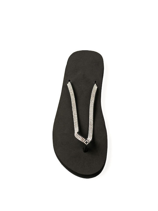 Schwarze Strasssandalen