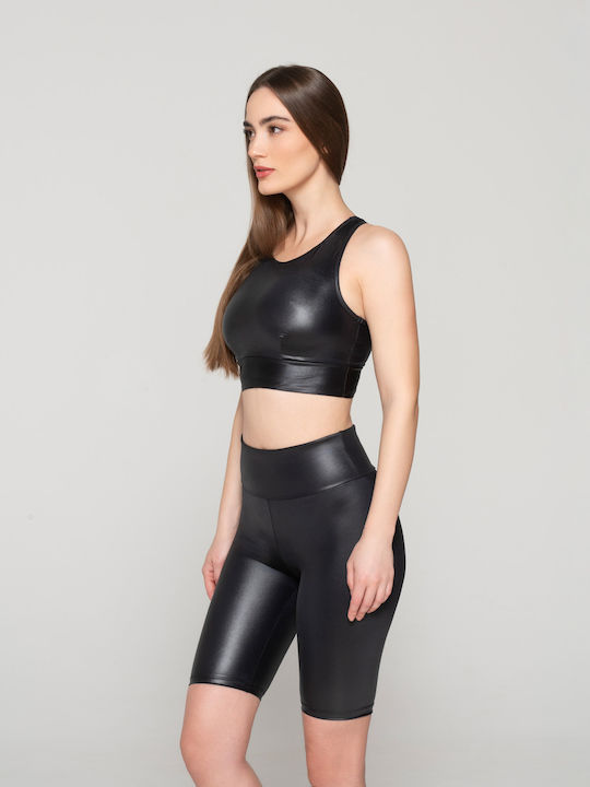 Luna Ausbildung Frauen Fahrrad Leggings Glänzend & Push Up Black