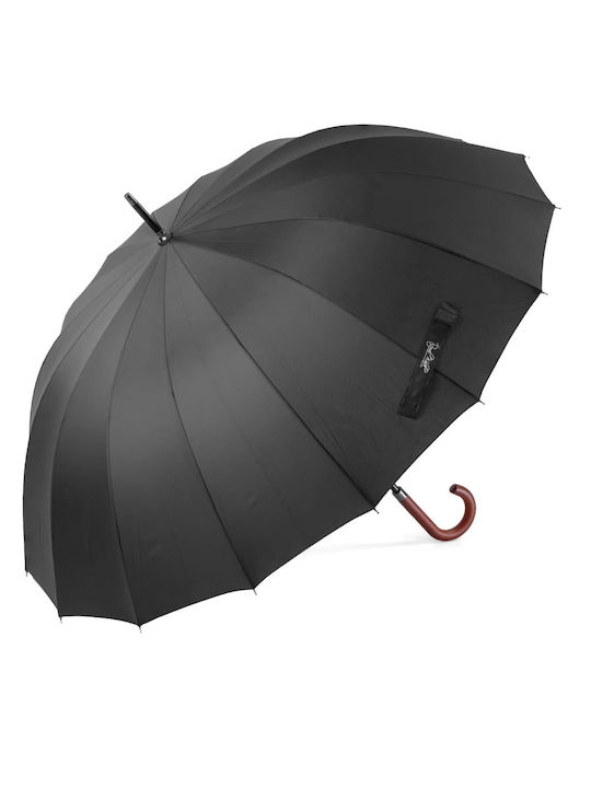 Royal Walk Rezistent la vânt Automat Umbrelă de ploaie Compact Neagră