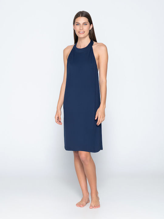 Luna Damen Mini Kleid Strand Blue