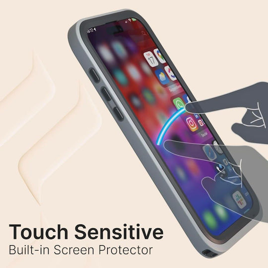 Catalyst Back Cover Plastic 2mm with Strap Waterproof Gray (iPhone 15 Pro)