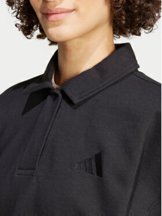 French Terry Cropped Women's Sweatshirt Black