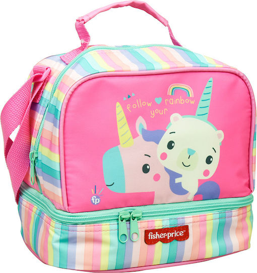 Gim School Insulated Shoulder Lunch Bag 5lt Pink Unicorns 20 x 15 x 21cm