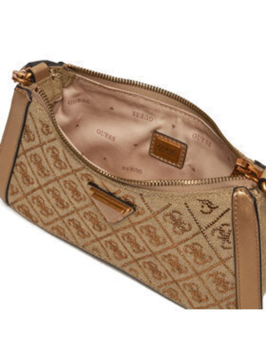 Guess Leather Women's Bag Shoulder Beige