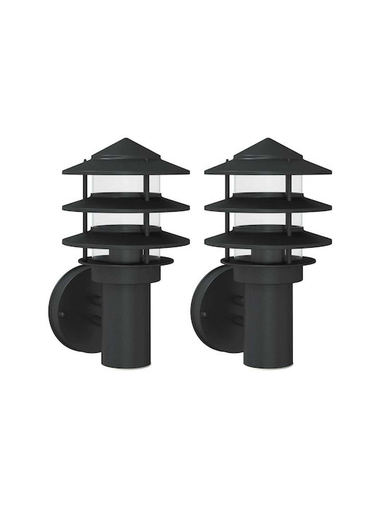 vidaXL Επιτοίχιο Εξωτερικό Φωτιστικό E27 IP44 15.5x15.5x28εκ.