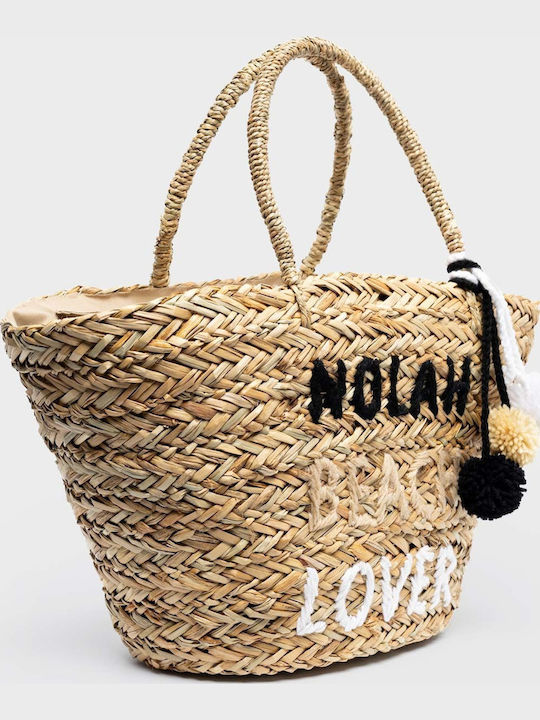 Nolah Beach Lover Ψάθινη Τσάντα Θαλάσσης Καφέ Nolah Beach Lover Ψάθινη Τσάντα Θαλάσσης Καφέ