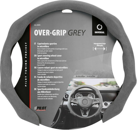 Lampa Car Steering Wheel Cover Microfiber Gray with Gray Stitching