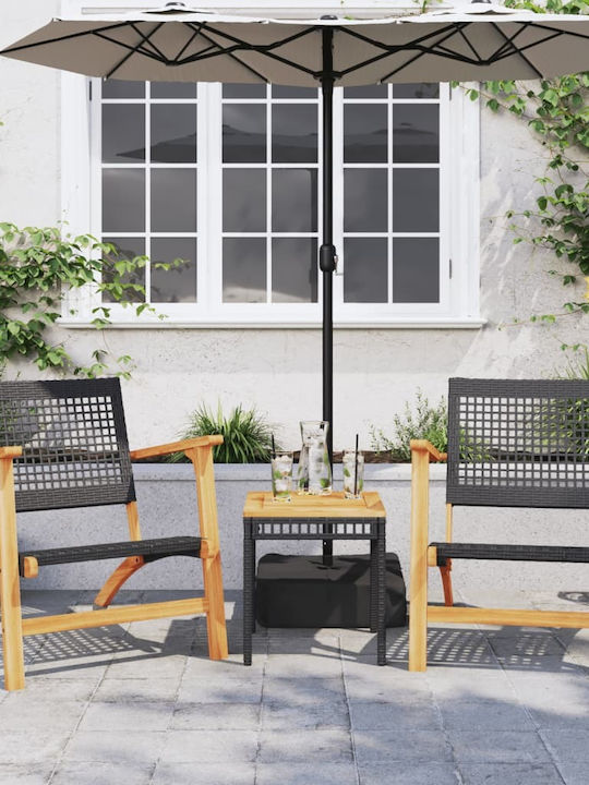 Outdoor Chair Rattan Black 2pcs 54x40x76cm