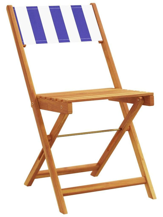 Outdoor Chair Wooden Blue with Cushion 6pcs 37x32.5x80cm