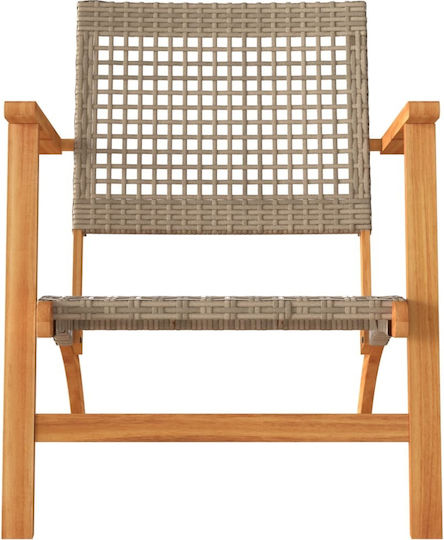 Outdoor-Stuhl Rattan Beige 2Stück 54x40x76εκ.