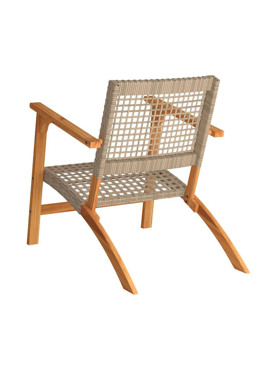 Outdoor Chair Rattan Beige 2pcs 54x40x76cm