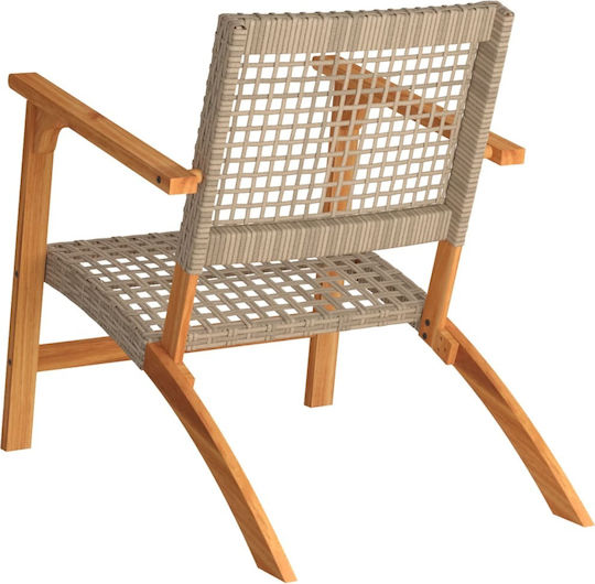 Outdoor-Stuhl Rattan Beige 2Stück 54x40x76εκ.
