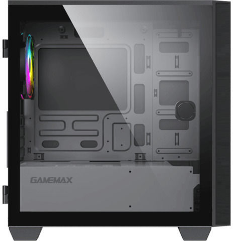 GameMax Aero Mini Gaming Midi Tower Computer Case with Window Panel and RGB Lighting Black
