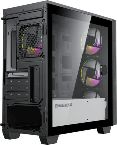 GameMax Aero Mini Gaming Midi Tower Computer Case with Window Panel and RGB Lighting Black