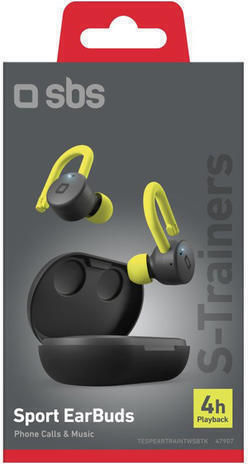 SBS S-Trainers In ear Bluetooth хендсфри Слушалки с Устойчивост на Пот и Кутийка за Зареждане Черен