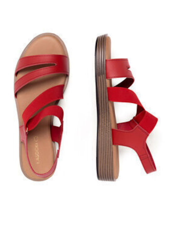 Flache Sandalen für Damen in Rot Farbe