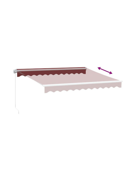 vidaXL Terrace Wall Tent with LED Light Burgundy 3x2.5cm