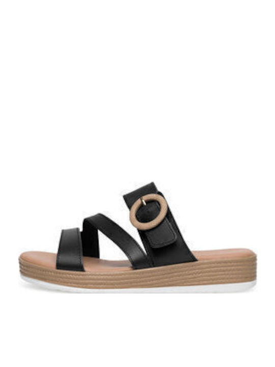Flache Sandalen für Damen in Schwarz Farbe