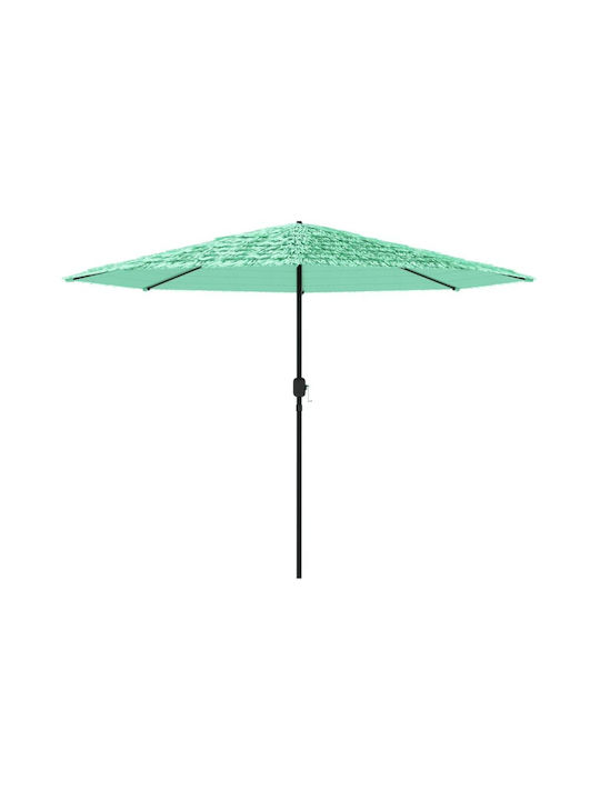 Circular Garden Parasol Metal Green Diameter 2.48xHeight 2.48m