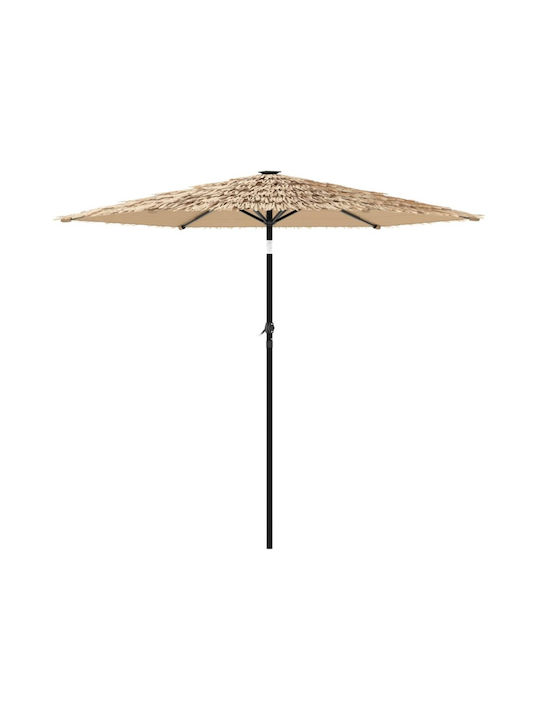 Round Metal Brown Parasol Φ2.13xH2.13m