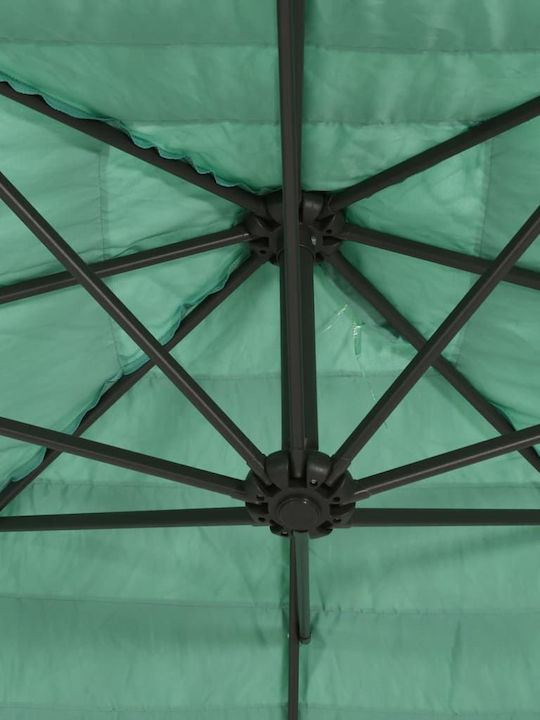 Circular Garden Parasol Metal Green Diameter 2.48xHeight 2.48m