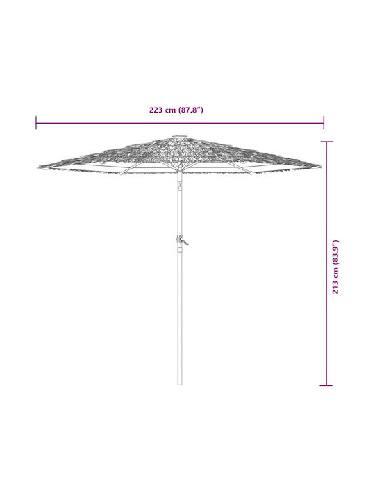 Round Metal Brown Parasol Φ2.13xH2.13m