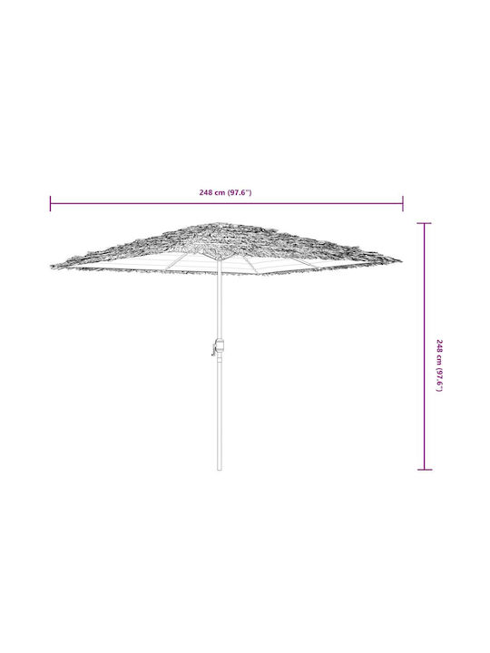 Umbrelă Rotundă Metalică Maro Φ2.48xÎ2.48m
