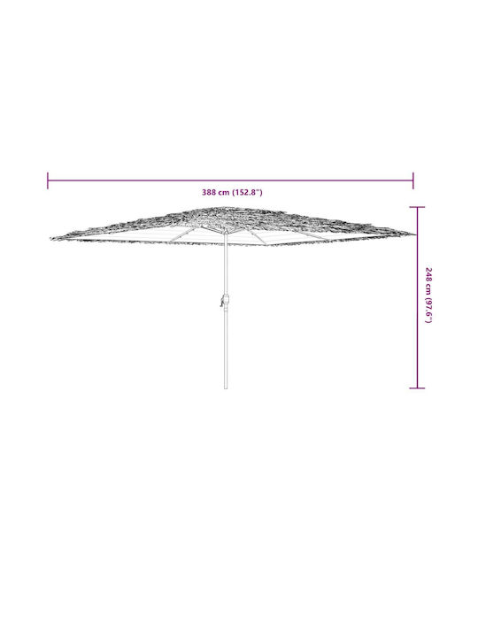 Circular Garden Parasol Metal Green Diameter 2.48xHeight 2.48m