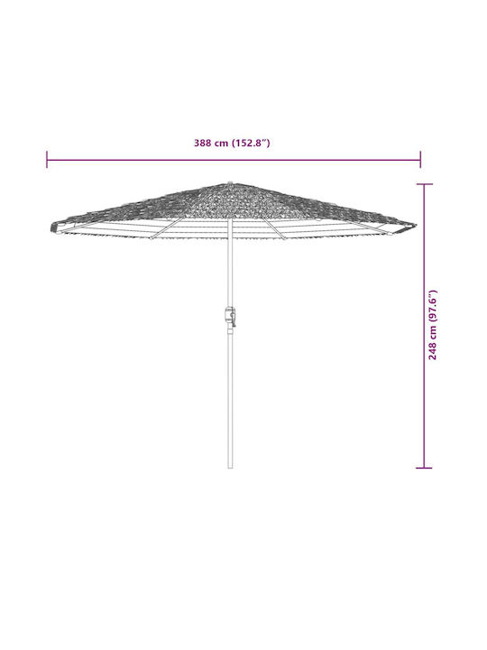 Circular Garden Parasol Metal Blue F2.48xY2.48m