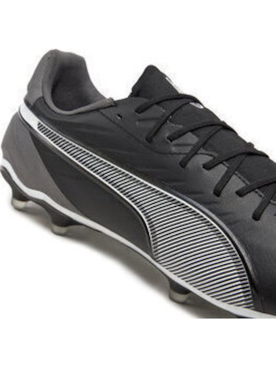 PUMA King Match Ποδοσφαιρικά Παπούτσια με Τάπες FG/AG Μαύρα