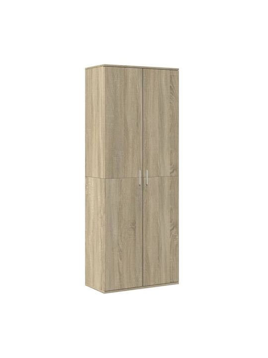 Office Storage Chipboard Closet Coffee L70xW35xH180cm