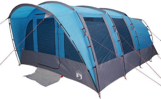 vidaXL Camping Tent Tunnel Blue For 8 People