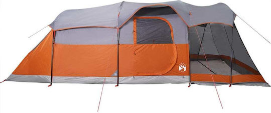 vidaXL Camping Tent Tunnel Orange For 8 People