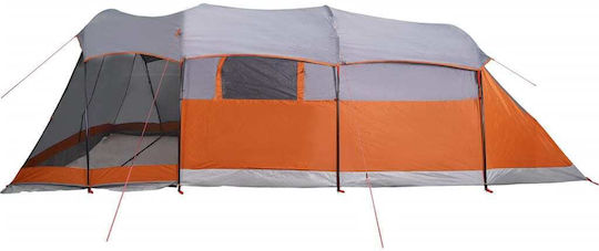 vidaXL Camping Tent Tunnel Orange For 8 People