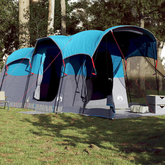vidaXL Σκηνή Camping Τούνελ Μπλε για 8 Άτομα