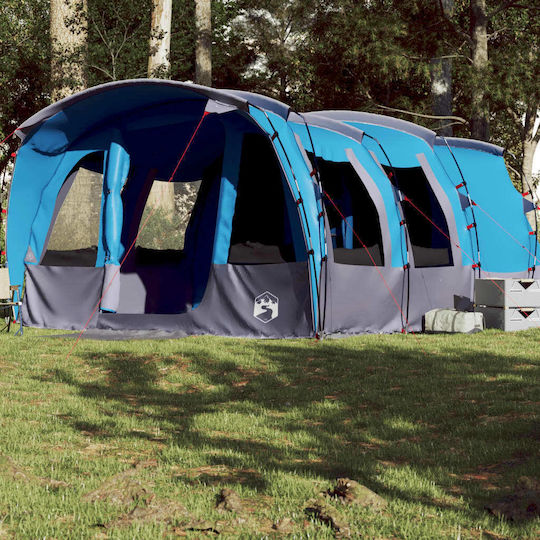 vidaXL Camping Tent Tunnel Blue For 8 People