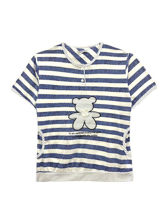 Set de pijama cu dungi pentru femei, cu mâneci scurte, pentru vară Gp-548