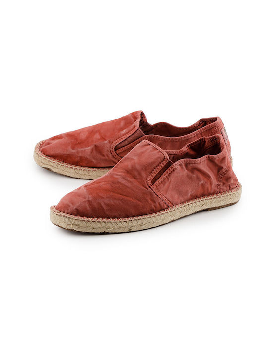 Natural World Canvas Herren Espadrilles in Burgundisch Farbe