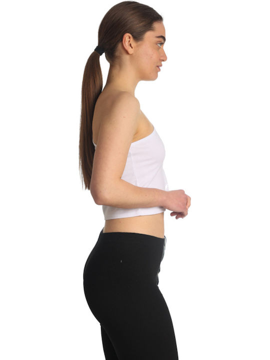 Women's Summer Crop Top Cotton with One Shoulder White