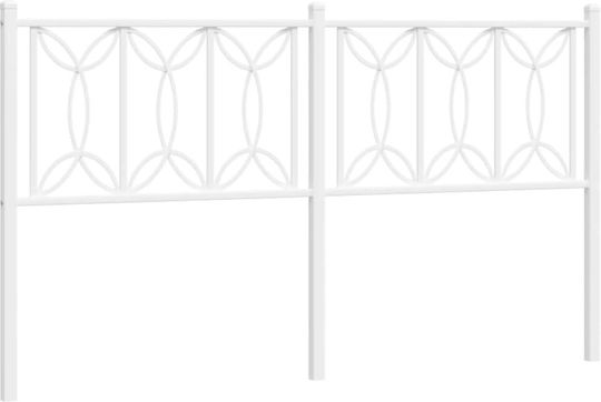 vidaXL Metallic White Bed Headboard 156x90cm