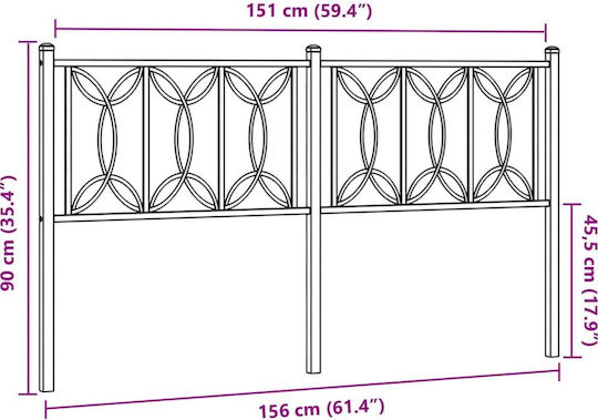 vidaXL Metallic White Bed Headboard 156x90cm