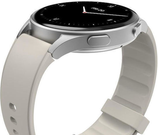 HAMA 8900 Aluminium 45mm Αδιάβροχο Smartwatch με Παλμογράφο (Μπεζ)