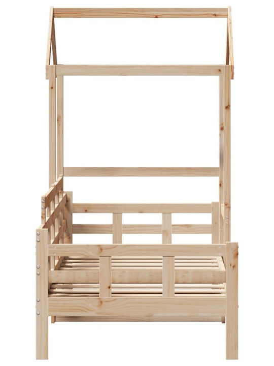Kinderbett Einzeln Beige für Matratze 80x200cm