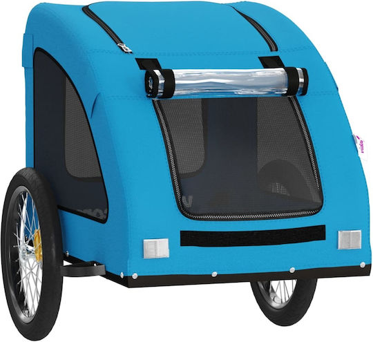 Vidaxl Pet Bicycle Trailer Blue Oxford Fabric Iron Blue