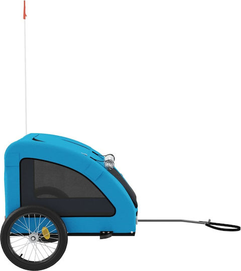 Vidaxl Pet Bicycle Trailer Blue Oxford Fabric Iron Blue