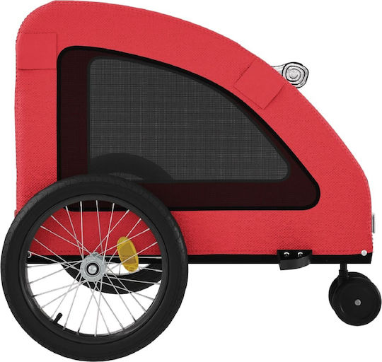 Vidaxl Pet Bicycle Trailer Red Oxford Fabric Iron Red