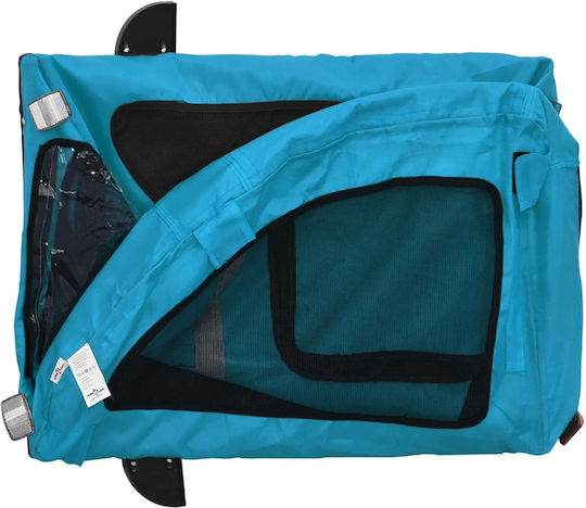 Vidaxl Pet Bicycle Trailer Blue Oxford Fabric Iron Blue