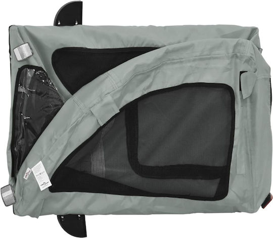 Vidaxl Pet Bicycle Trailer Gray Oxford Fabric Iron Gray